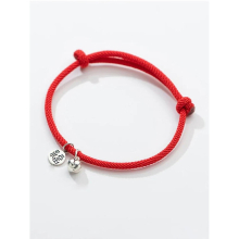 925 Sterling Silver Charm Bracelet for Women Adjustable Red Thread Rope Bangle Chinese Jewelry Female Girl Lucky Gift