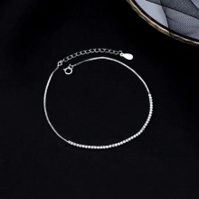 925 Sterling Silver Sparkling Anklet for Women Diamond Anklet Wedding Gift Fine Jewelry