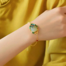 Jade Flower Bracelets Chalcedony Bangles Jewelry Natural Carved Bangle Gemstones Charm Bracelet 925 Silver