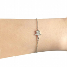 Lovely Star Charm Bracelet 100% Solid 925 Sterling Silver Bracelets Womens Jewellery Gift