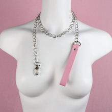 Goth Red PU Leather Collar Choker Necklace Jewelry for Women Bondage Body Necklace Leash Chain Accessories Neck Strap Gift