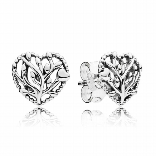 925 Sterling Silver Flourishing Hearts Stud Earrings For Women Gift DIY Jewelry