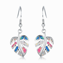 Leaves Opal Rings For Women Real 925 Sterling Silver Colored Gemstone Geometric Wedding Anniversary Fine Jewelry
