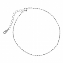 S925 Sterling Silver ?Simple Adjustable Anklets 925 Sterling Silver for Men Women Beach Barefoot Ankle Jewelry