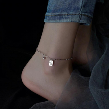 925 Sterling Silver Anklet Summer Female Tide Good Luck Senior Sense Niche Womens Foot Chain Accessories