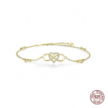 Silver 925 Anklets Women Infinity Heart Leg Bracelet Cubic Zirconia Rose Foot Chain Summer Beach Stylish Jewelry Gift