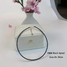 26-30cm Anklet For Women 925 Silver Jewelry Bead Foot Chain Natural Stone 2MM Tourmaline In Summer