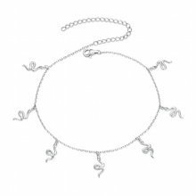 Real 925 Sterling Silver Anklet Creative full of Snake Style Charms chain Foot Leg Bracelet Minimalist Jewelry Gift CTT005