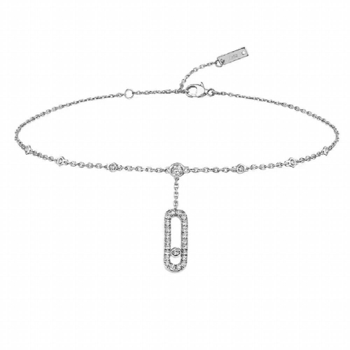 womens anklet, shape single diamond sliding pendant womens anklet