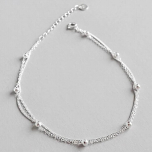Lady Anklets Silver 925 Women Bracelets Jewelry Top Ball Girl Bracelet on the leg For Party Birthday Gift