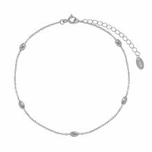 100% Pure 925 Sterling Silver Anklet for Women INS Geometric Ellipse Ball Versatile Texture Foot Chain Jewelry YMA046