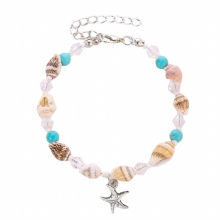 Bohemian Starfish Womens Feet Chain Natural Stone Conch Beaded Shell Feet Chain Ocean Beach Series Jewelry