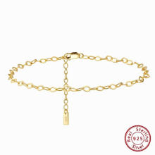 14K Italian Rhombus Chain Anklet for Women Girls Summer Beach Foot Bracelet Anklets Jewelry Gift SA44