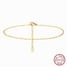 925 Sterling Silver 1.6mm Fish Lips Chain Anklets for Women Summer Beach Foot Jewelry 14K Anklets SA33