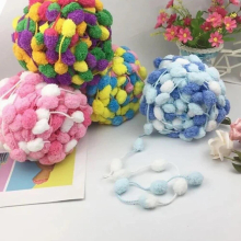 Colorful Thick Woollen Soft Colorful Pompom Yarn For DIY Cushion