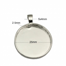Beadsnice 925 Sterling Silver Bezel Tray Pendant Bezel Cups for 25 mm Round Cabochons Silver Flat Back Blank Pendant ID 33659