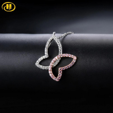 Clearance 100% 925 Sterling Silver Butterfly Pendant Cubic Zirconia Fine Jewelry for Girls Crystal Pendant