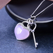 s925 silver love heart key pendant, temperament fairy girls all-match jewelry