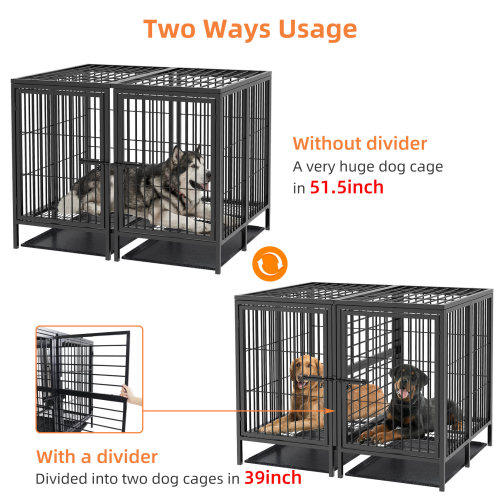 Bingopaw 52inch Extra Large Huge Metal Pet Cage with Removable Divider Panel 2