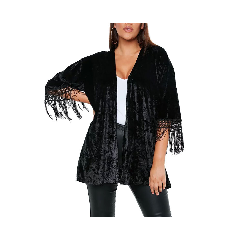 (Black, M) BRAVE SOUL Womens Kimono Cardigan V Neck Sweater