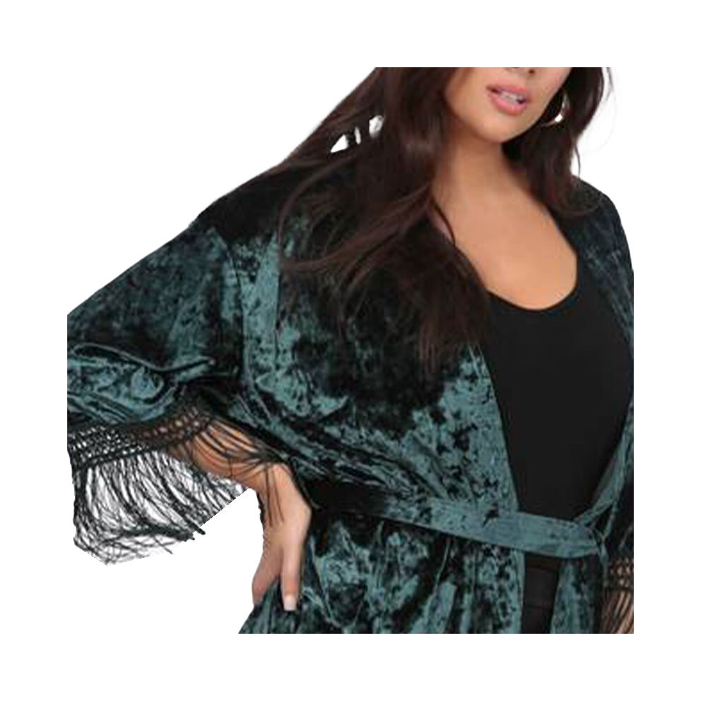 Brave Soul (Forest Green, M) Womens Kimono Cardigan V Neck Sweater