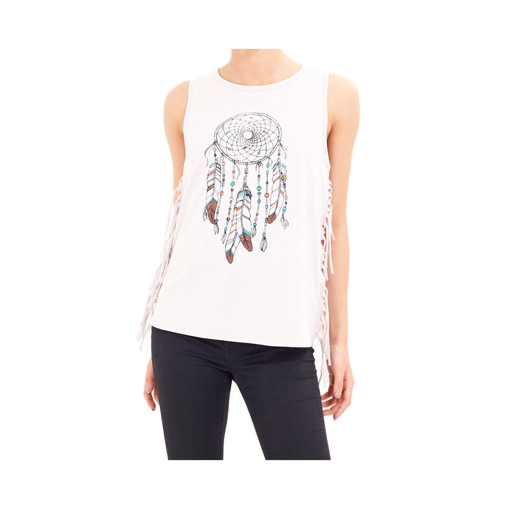 (Off White, XS) BRAVE SOUL CATCH Womens Sleeveless T Shirt