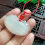 Natural ice-white agate baby longevity lock pendant 4