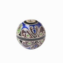 Round 925 Sterling Silver Enamel Slider,DIY Bead for Bracelet for Men Women,Free