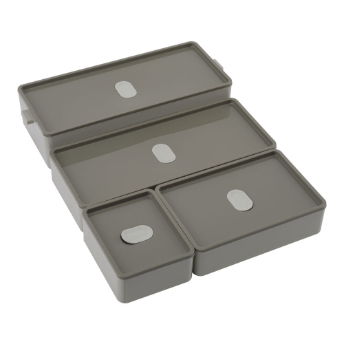 Living And Home (Khaki) Bento-Style Plastic Lunch Box with Cutlery 3-Layer 2