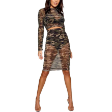 (Camo Print, L) BRAVE SOUL Womens Co-Ord Sets Camo Print Crop Top Midi Skirt