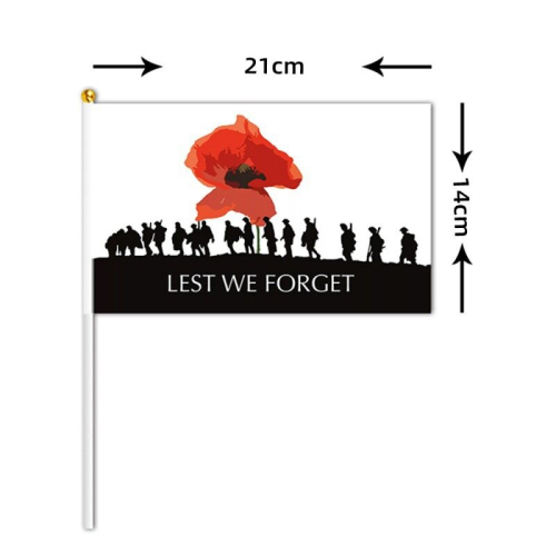 10Pcs Lest We Forget Hand Flag Remembrance 21x14cm 1