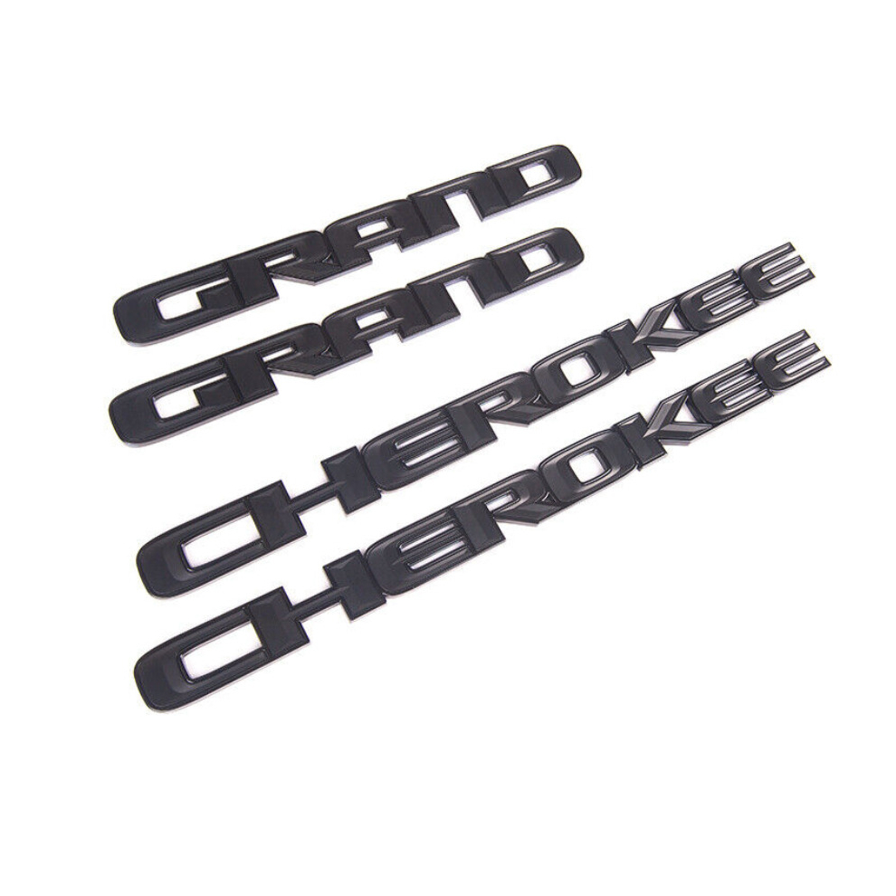 Newjass Cherokee Door Emblem Badge Fit 2017-2021 Jeep Grand Cherokee 2Set Black