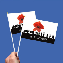 8PCS Lest We Forget Hand Flag Remembrance Day 21x14cm