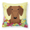 Easter Eggs Dachshund Red Brown Fabric Decorative Pillow 1