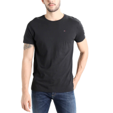 (Black, S) TOMMY HILFIGER Mens T Shirts Summer Cotton Tee