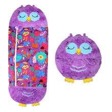 (Purple Owl, 180cm*70cm(1100g)) Cartoon Animal Kids Sleeping Bag Happy Plush Doll Pillow