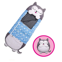 (Cute Dog, 180cm*70cm(1100g)) Cartoon Animal Kids Sleeping Bag Happy Plush Doll Pillow