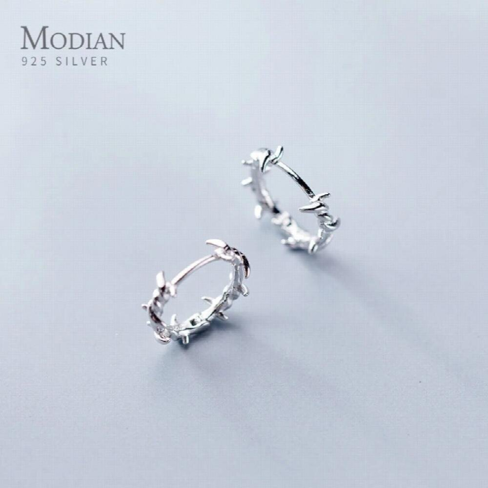 Top Charm Branch Jewelry Classic 100% 925 Sterling Silver Tree Leaf Hoop Earrings For Women Anniversary-image-OPC-PCW6V6Y-NEW