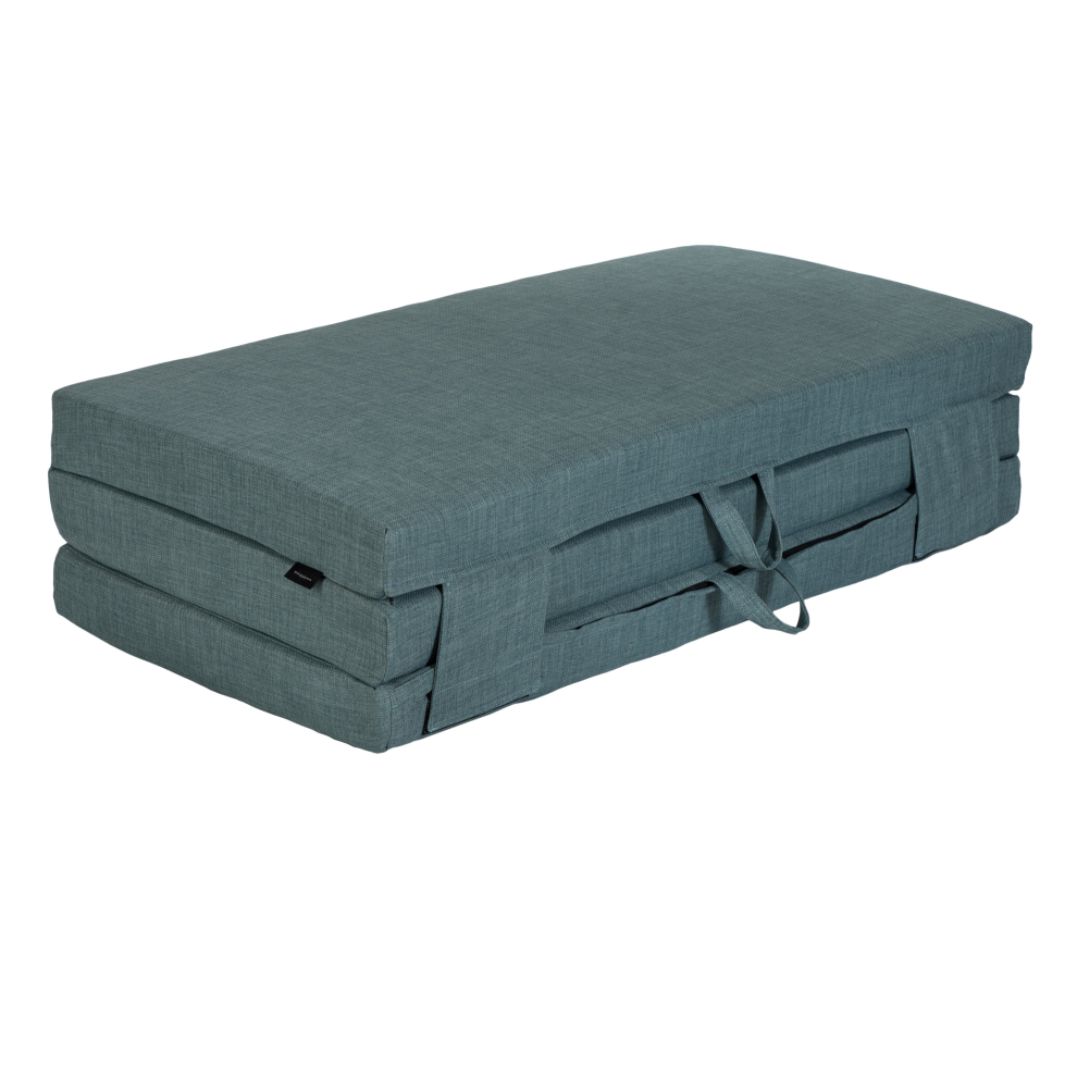 (Duckegg Blue, Double) Loft 25 Linen Blend Z Bed Tri Folding Guest Mattress Single/Double Soft Mattress Firm Comfort