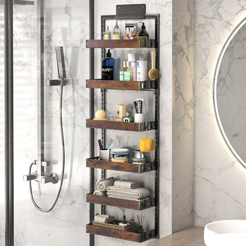 Steel and Wood Over-the-Door Kitchen Pantry Organizer
