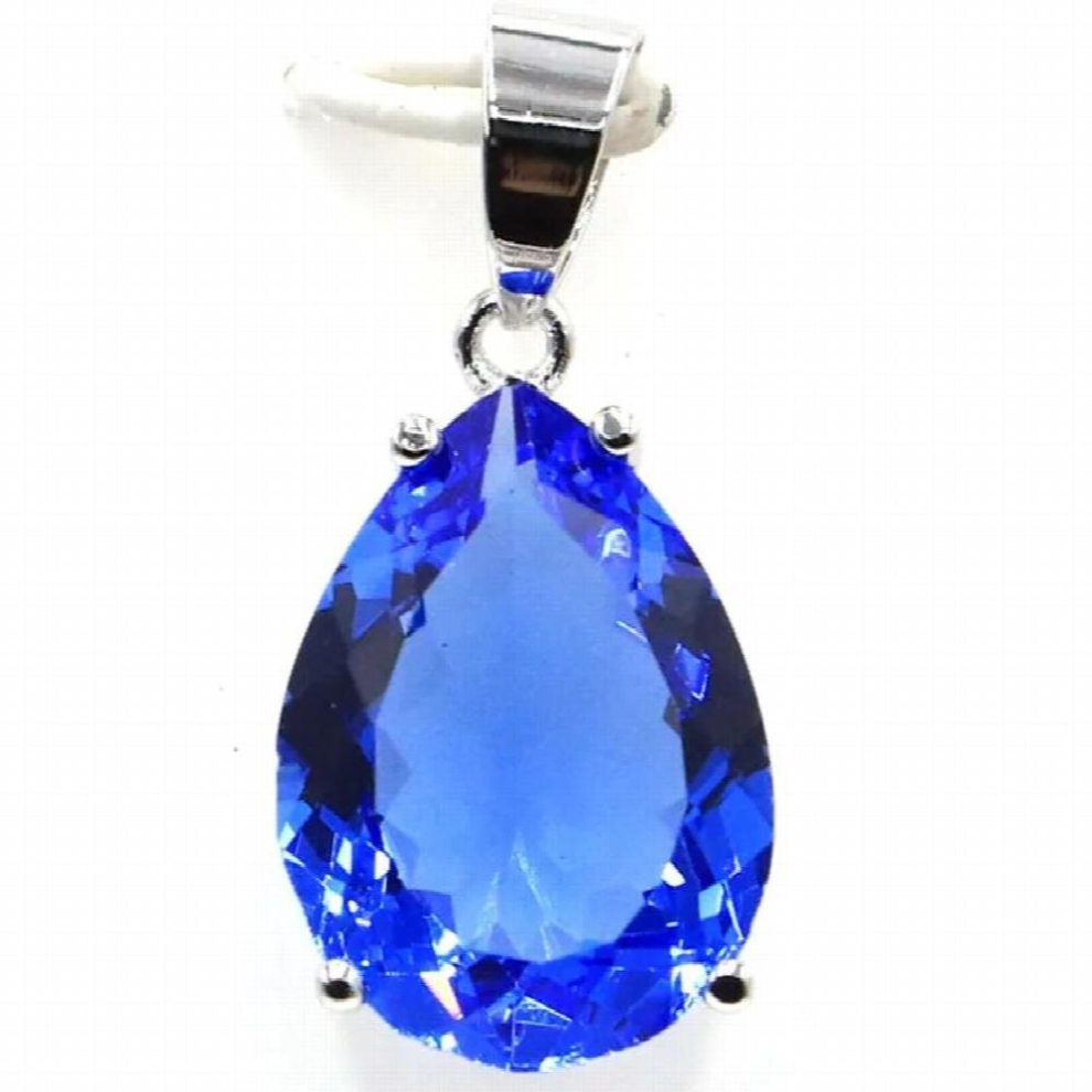 35x13mm Water Drop Shape 18x13mm Created Violet Tanzanite CZ Womans Jewelry Making 925 Silver Earrings-image-OPC-PCW6W7H-NEW