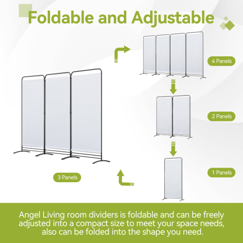 (White) Angel Living Paravent  Room Divider Partitions 1