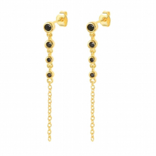 Pendientes Plata 925 Bling Zircon Tassel Earring Hiphop Gothic Earcuff S925 Silver Chain Earrings for Women Girl Charm Jewerly