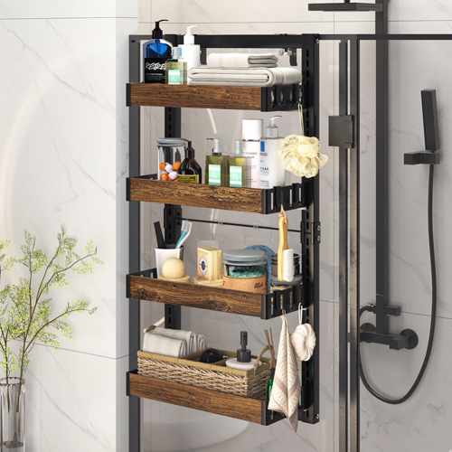 Living And Home 4 Tier Over-the-Door Adjustable Shower Caddy Shelf 1