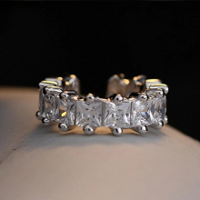 F.I.N.S 1PC Exaggerated S925 Sterling Silver Row Zircon Clip Earrings No Ear Hole Mixed Cubic Zirconia Stacked Earcuff
