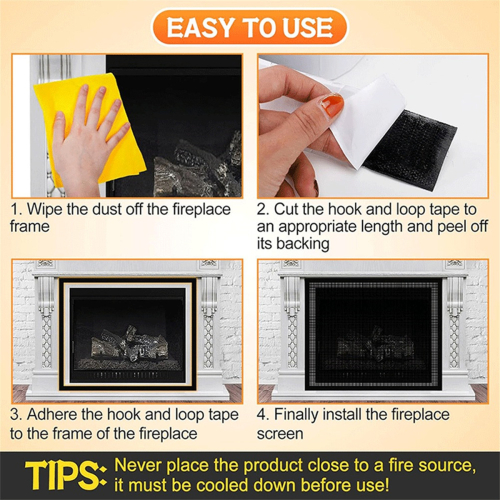 Fireplace Screen,Fireplace Screen Safe Mesh Gate, 73x100cm 2