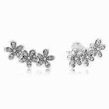 925 Sterling Silver Dazzling Daisy Clusters Stud Earrings For Women Gift DIY Jewelry