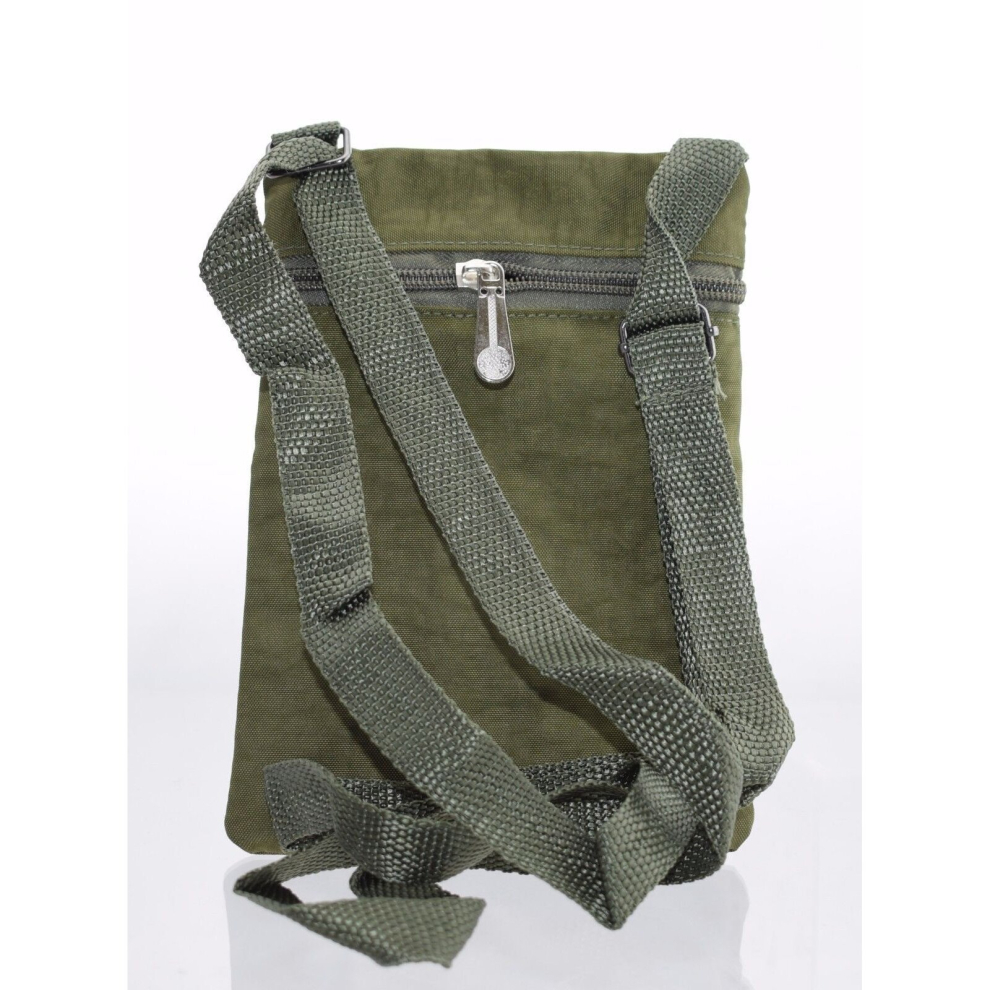 Aronz New Fashion Girls Soft Crinkled Nylon Body Neck Passport Holder Pouch And Purse Olive Green