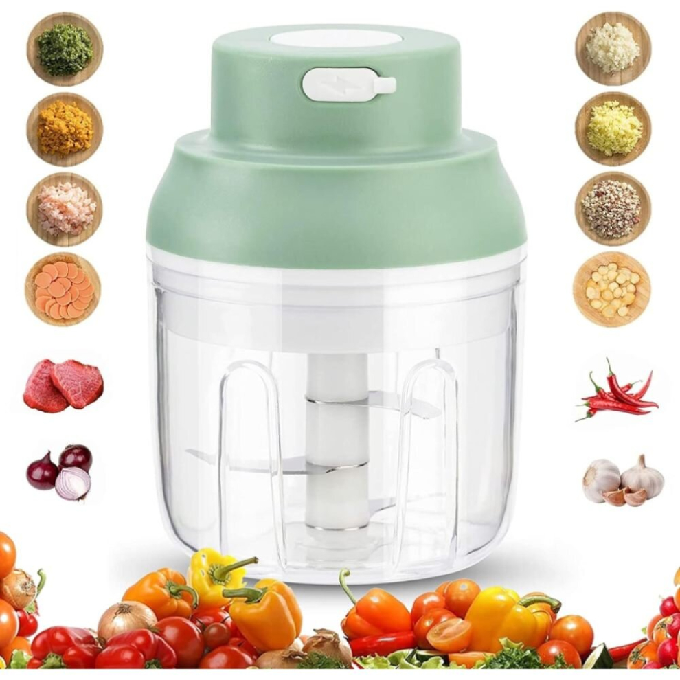 Cordless Electric Chopper Mini Cutter USB Rechargeable For Onions Vegetables Fruit Nuts Meat