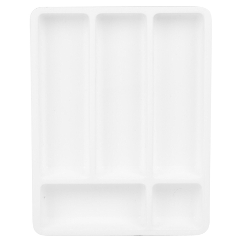 URBN Living (White) Cutlery Holder Tray 5 Compartment Kitchen Plastic Flatware Utensils Organiser 2